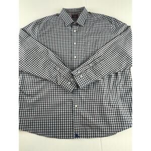 Untuckit Shirt Mens XXL Relaxed Fit McLaren Blue Brown Plaid Check Button Up